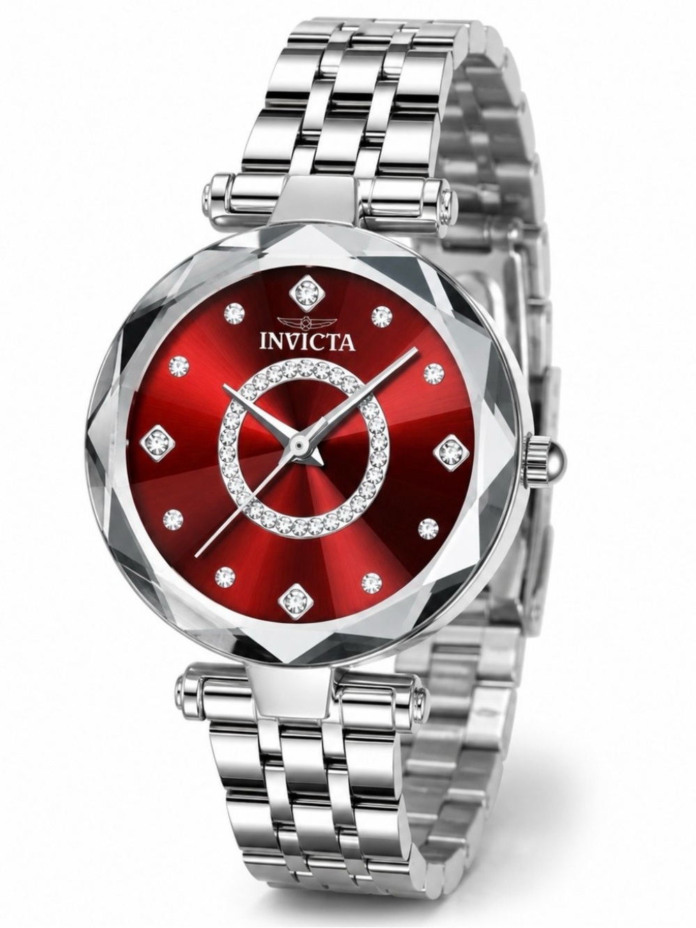 Invicta Celestial Women's Watch - 30mm, Silver & Red Dial NEW